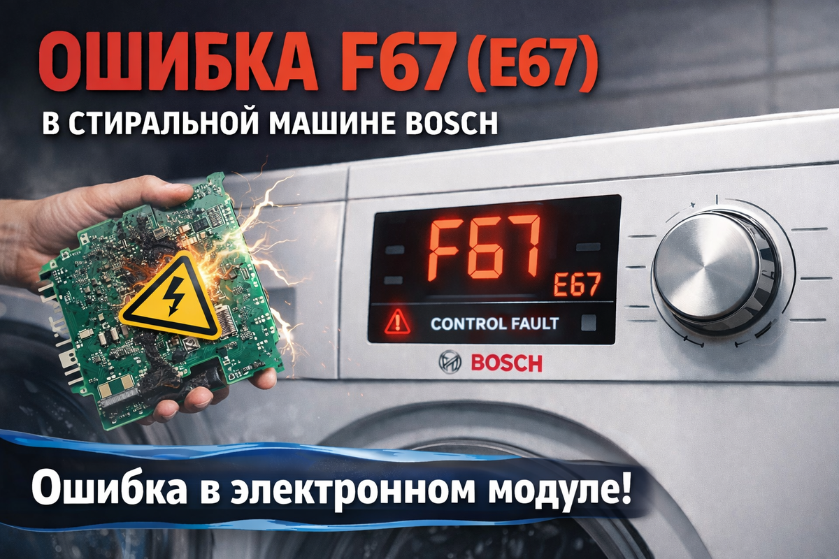 Ошибка F67 (E67) в стиральной машине Bosch