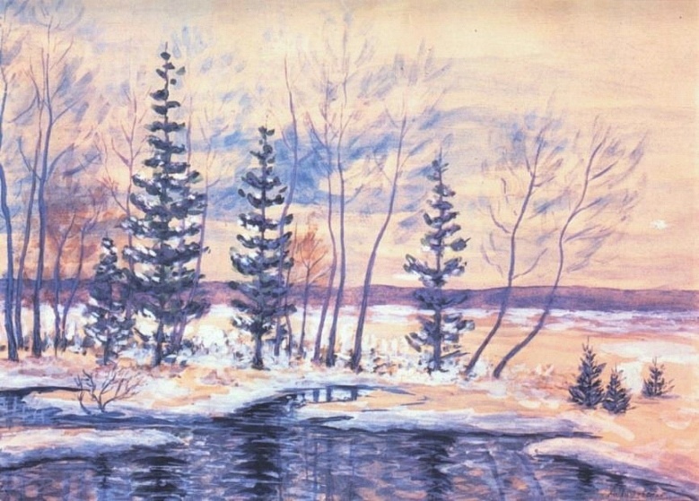 А.Л. Чижевский. Холодная осень, первый снег. 1953 г.