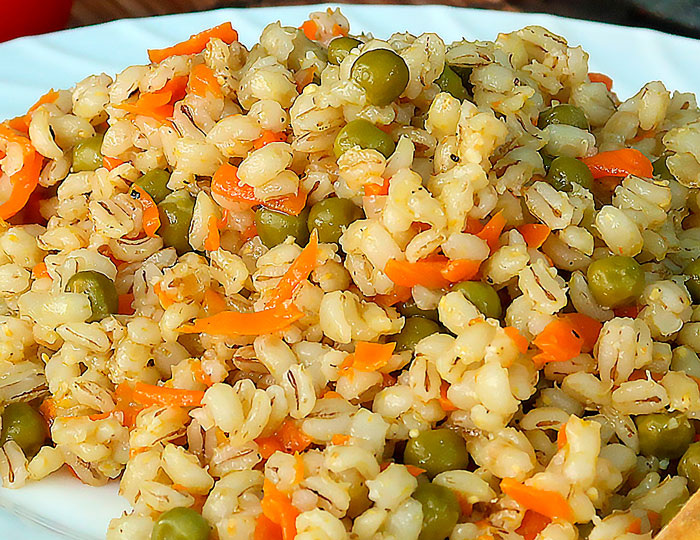 Перловка с овощами. Вкусно и полезно.