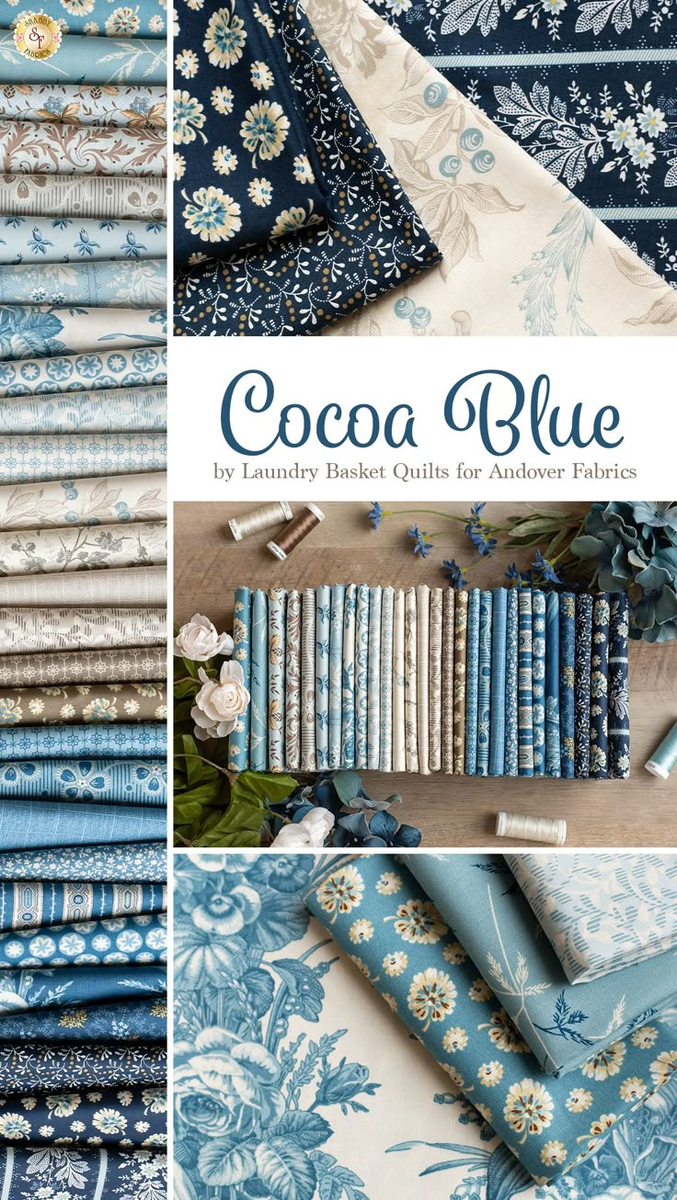 Cocoa Blue Fabric Collection by Edyta Sitar