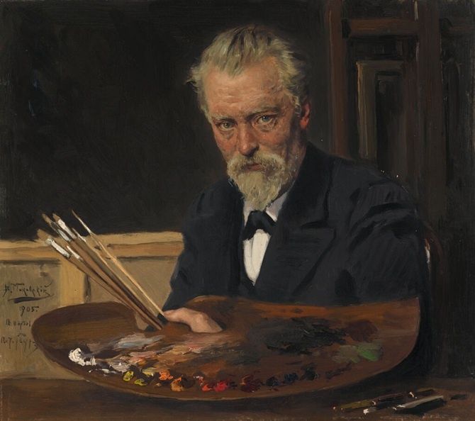 Владимир Маковский. Автопортрет. 1905. Картон, масло. 34,3 x 38,6. Государственная Третьяковская галерея