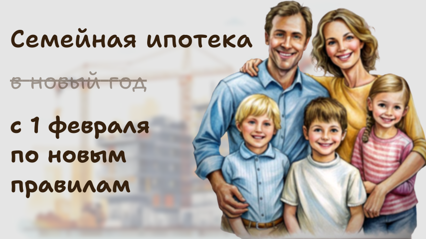 С 1 февраля - новые правила семейной ипотеки