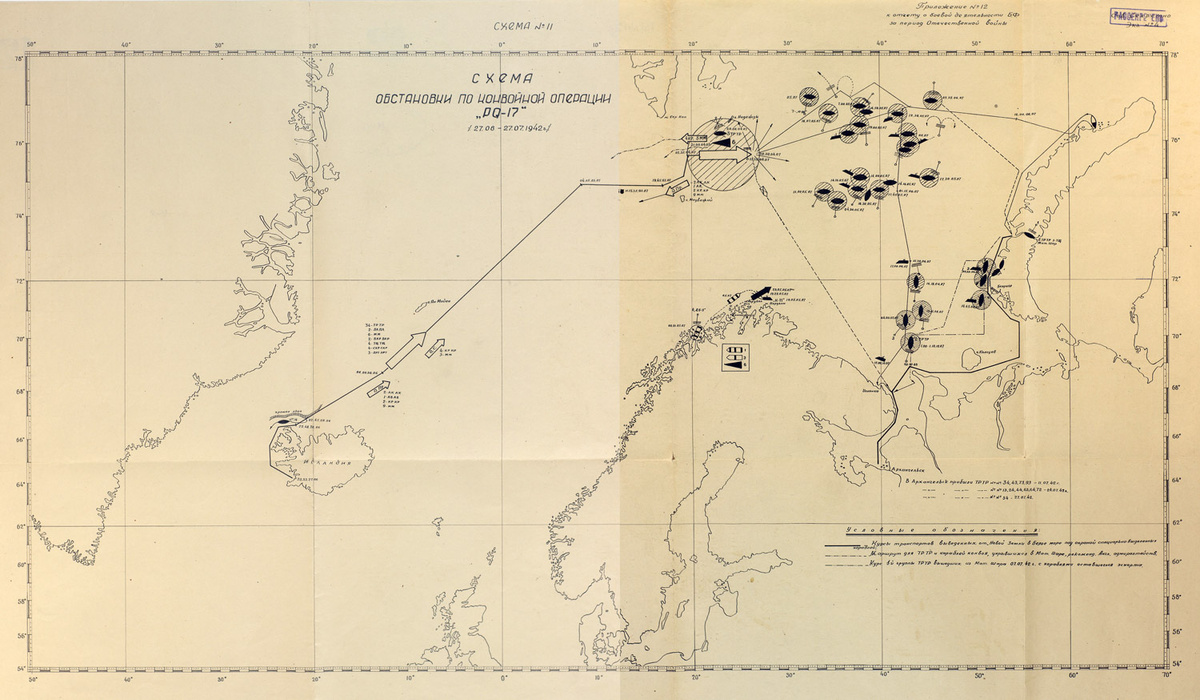 Схема обстановки по конвойной операции. Источник: https://clck.su/OigkI
