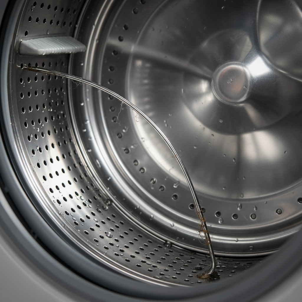 Бюстгальтер с косточками застревает в барабане, создавая блокаду и громкие удары.
