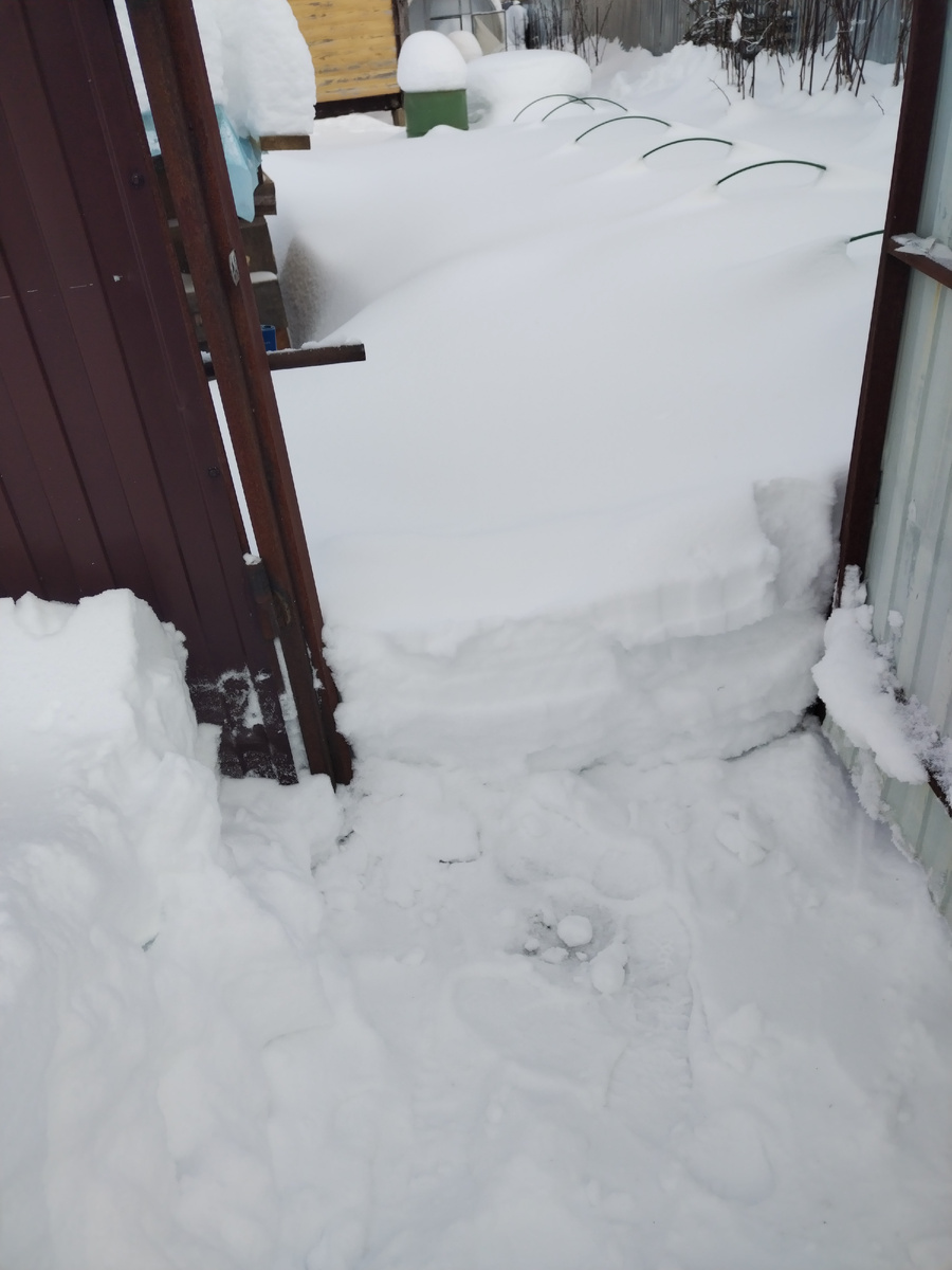 Уровень снега со стороны двора. 