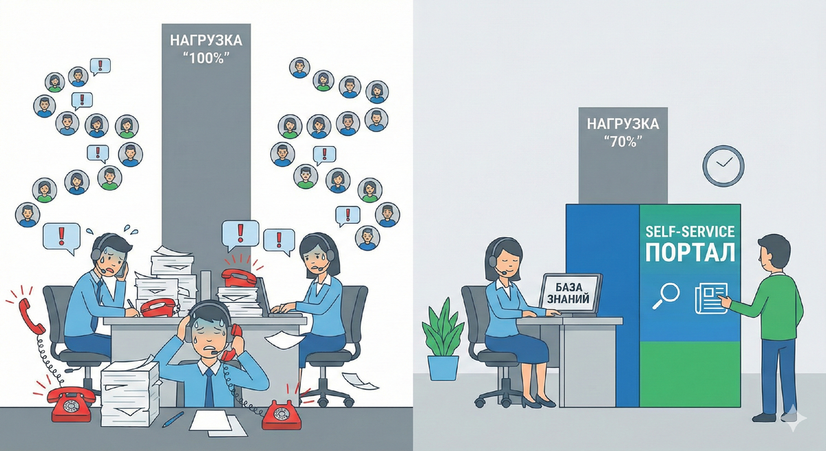 Как снизить нагрузку на колл‑центр на 30% без расширения штата