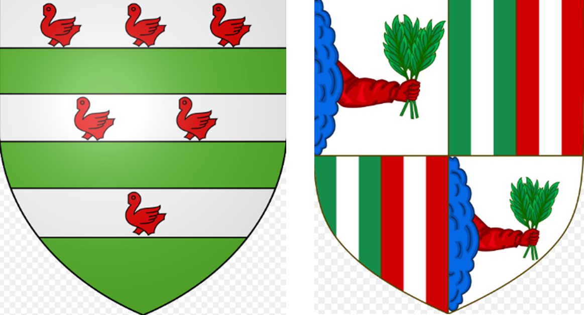 Гербы семей Бовилье и Ла Бурдезьер