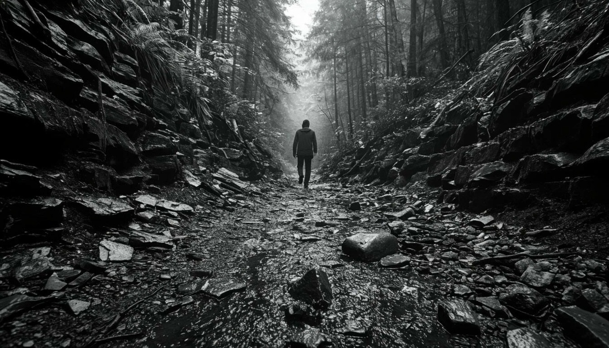 Поход человека в лес забвения.