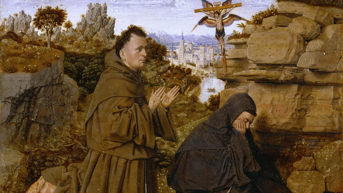   Фрагмент картины Яна ван Эйка «Святой Франциск Ассизский, получающий стигматы»