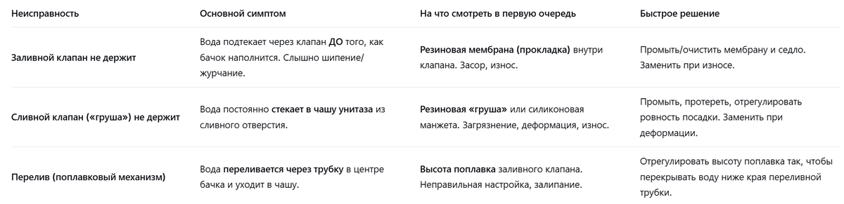 Неисправности