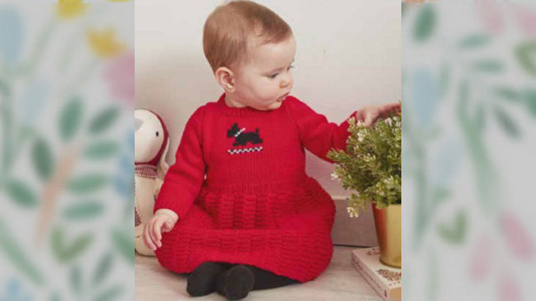 Платье с вышивкой Собачка, для девочки