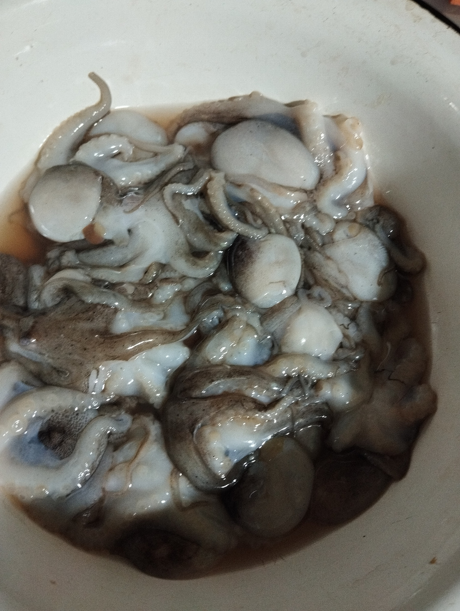 Осьминожки "бэби" после разморозки.