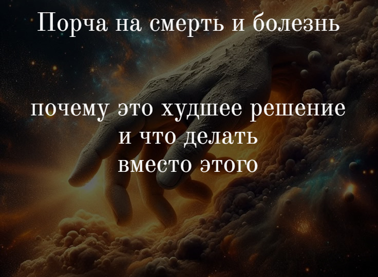 Порча на смерть и болезнь - почему это худшее решение и что делать вместо этого