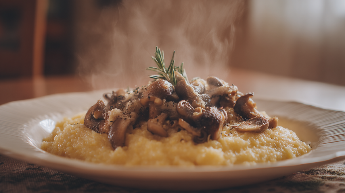 Полента с грибами