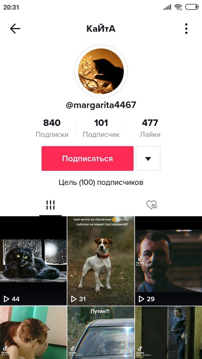 тикток Маргариты Филонстановой (2022 год).