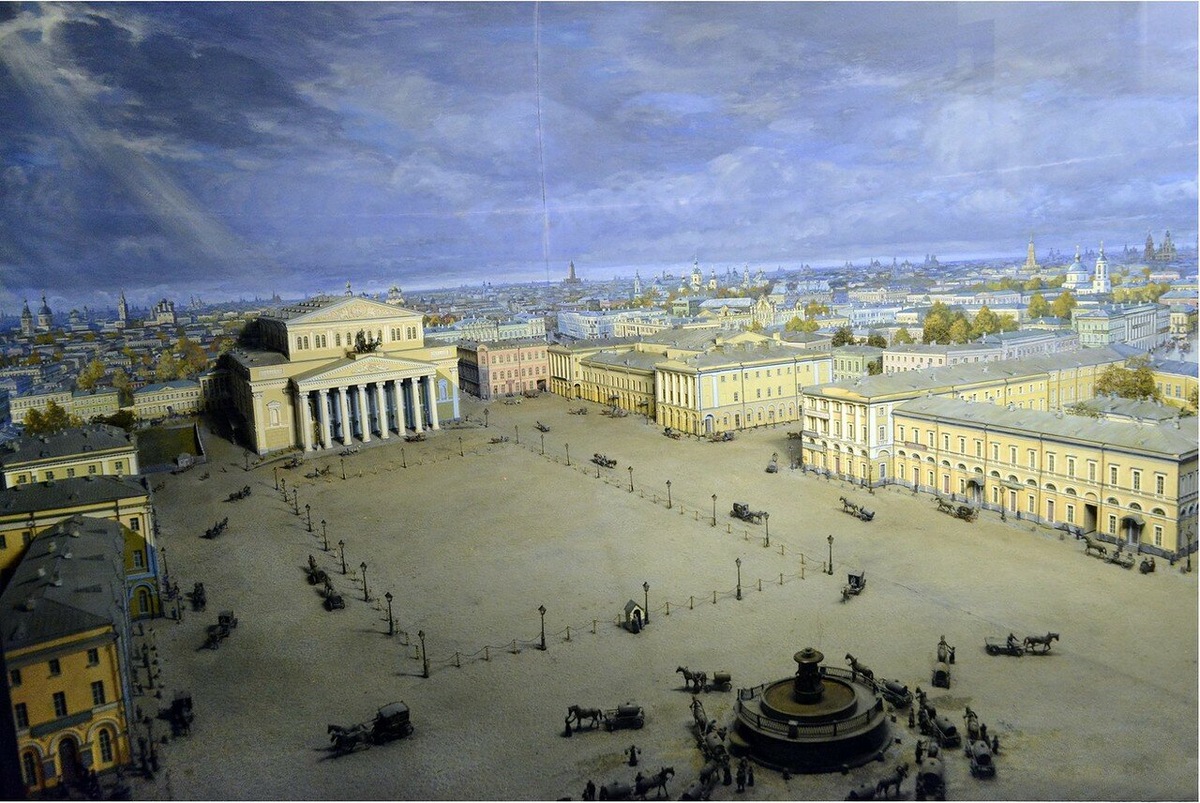 Театральная площадь в 1-й половине 19 века (реконструкция)