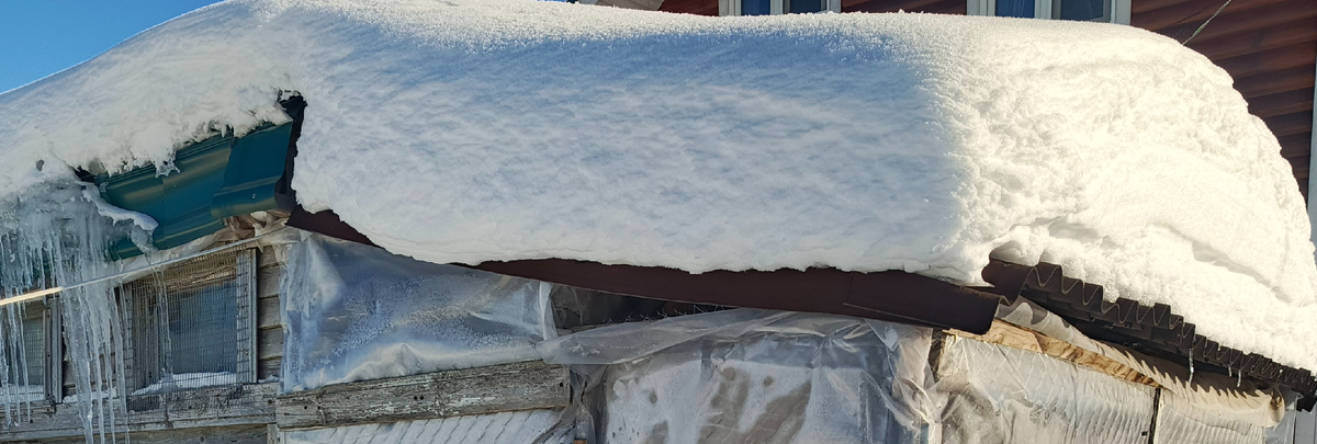 Снег на курятнике