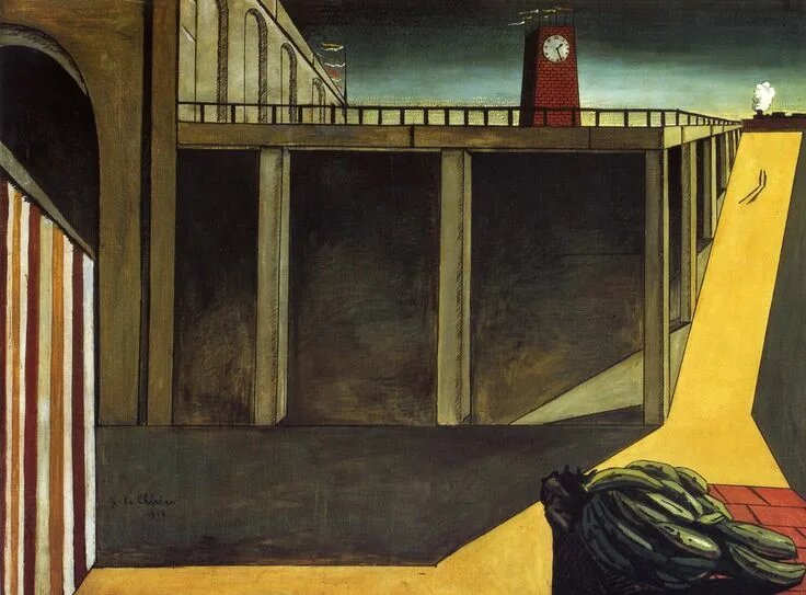 Джорджо де Кирико. Вокзал Монпарнас. 1914