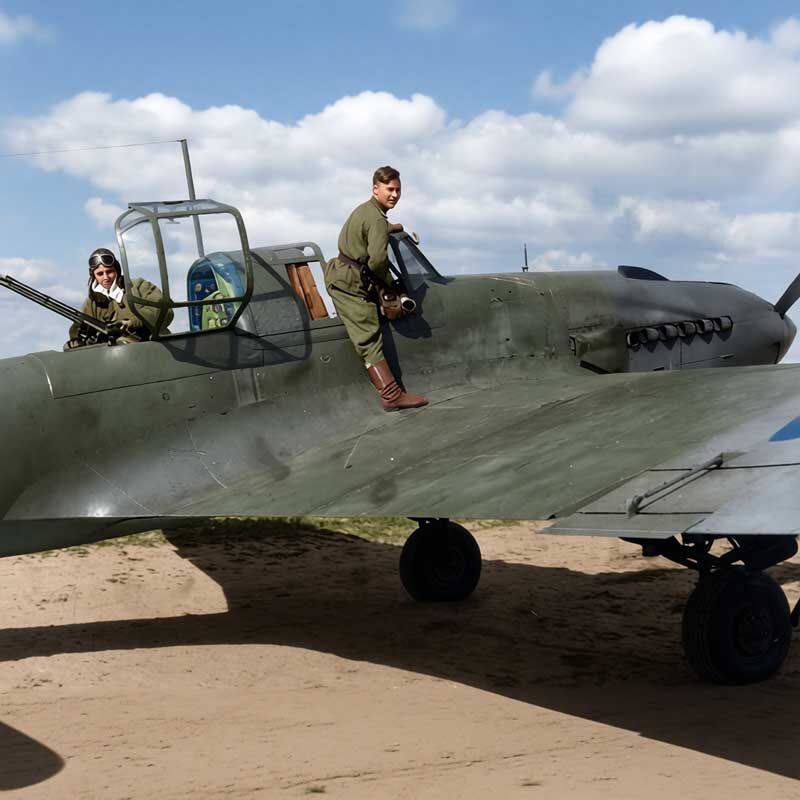 Фото раскрашено в цвет ИИ. Извините его за коричневые сапоги.)