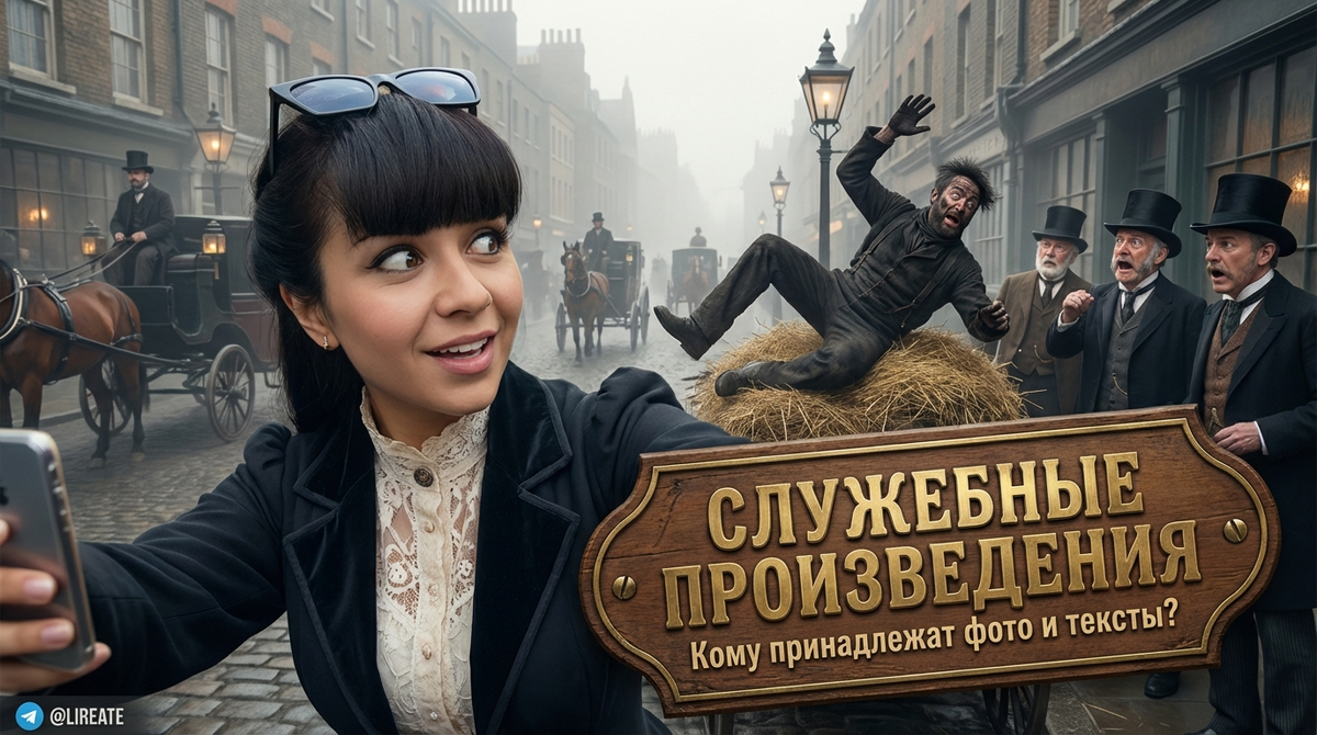    Изображение, иллюстрирующее служебные произведения в ритейле. Лирейт