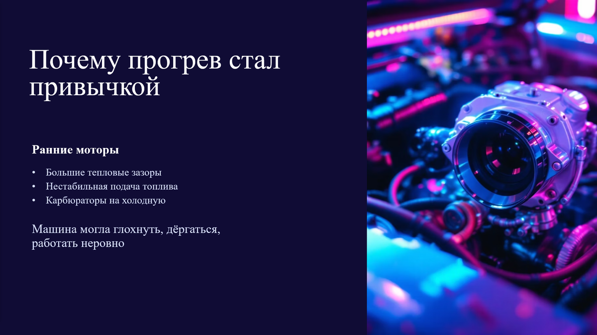 Прогрев это просто привычка. Гораздо важнее другое