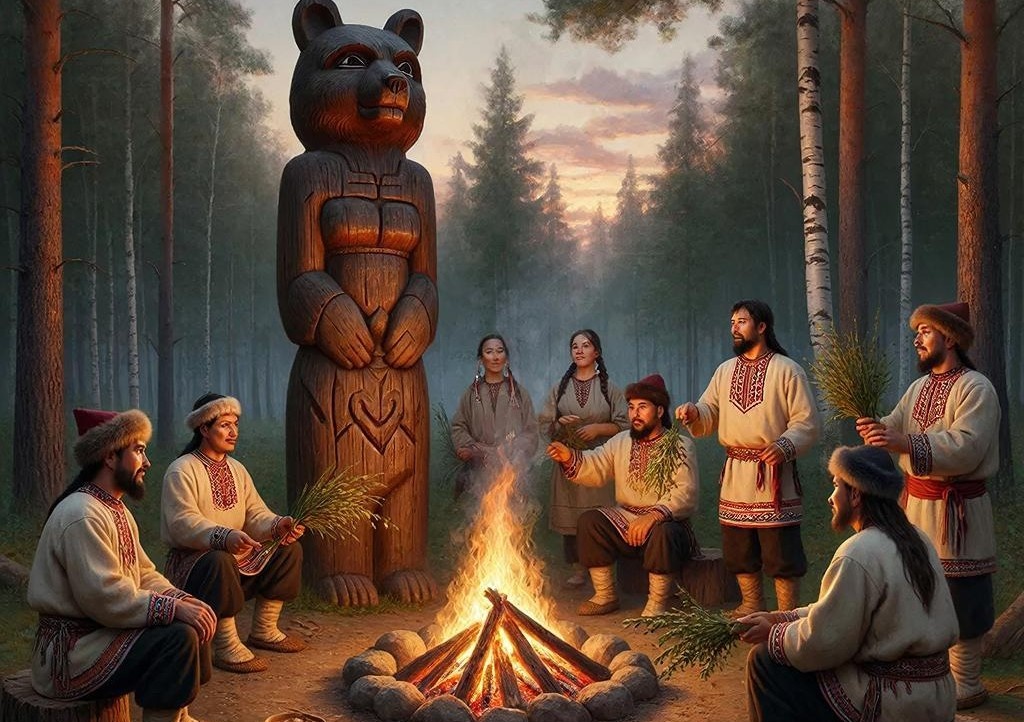 В 1940-е годы в регионах, граничащих с Удмуртией и Кировской областью, наблюдались проявления религиозных традиций, восходящие к финно-угорским верованиям. Одна из значимых фигур в этих традициях — "Мать-медведица", символизирующая природные силы и плодородие. Поклонение "Матери-медведице" отражало глубокое уважение к природе и экологическому равновесию.