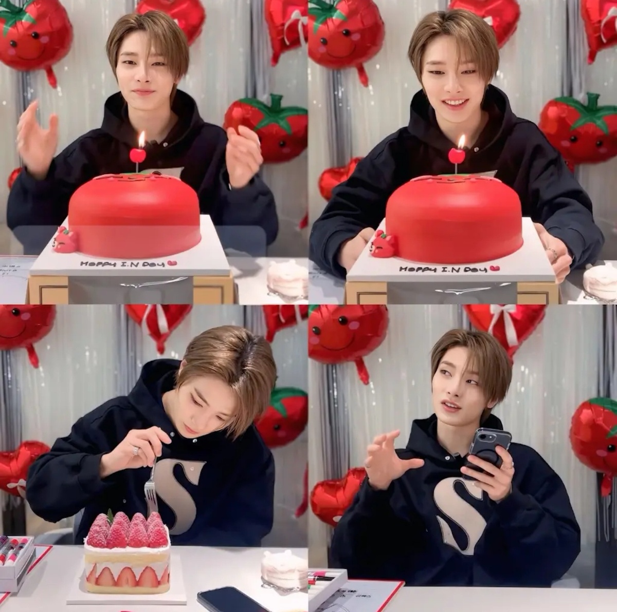 Милый Лисёнок сразу принялся есть торт, а не задумчиво на него смотреть. Наш человек!