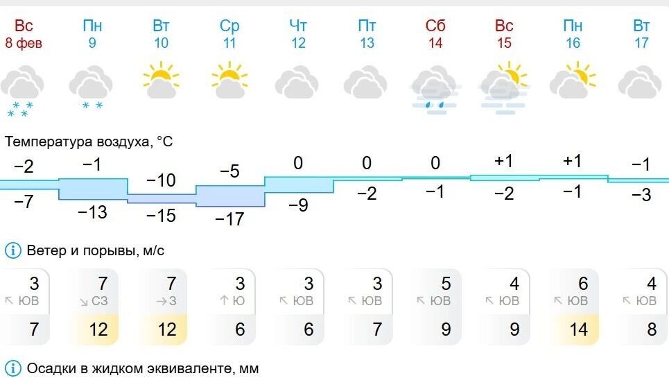 Прогноз погоды в Волгограде на ближайшие 10 дней в феврале     Гисметео📷
