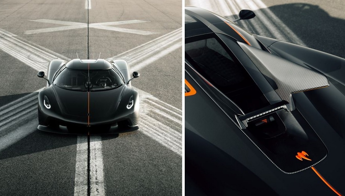 Вид сверху на Jesko Absolut, подчеркивающий аэродинамическую идею