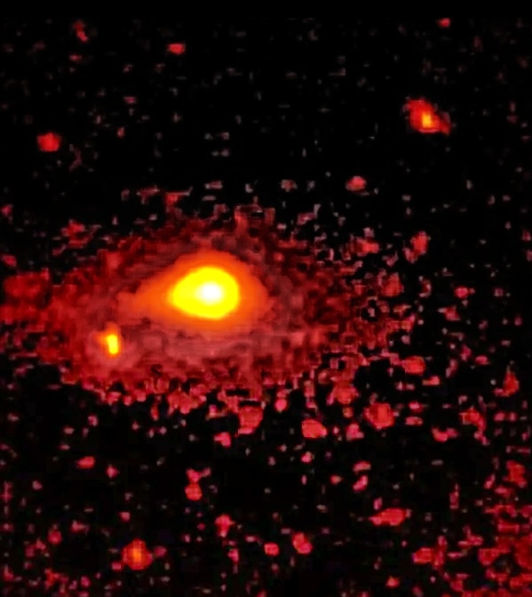 В ходе кампании, проведенной в декабре 2025 года с помощью аппарата SPHEREx НАСА, были получены инфракрасные данные, демонстрирующие наличие пыли, воды, органических молекул и углекислого газа в коме кометы 3I/ATLAS. (Изображение предоставлено: NASA/JPL-Caltech)