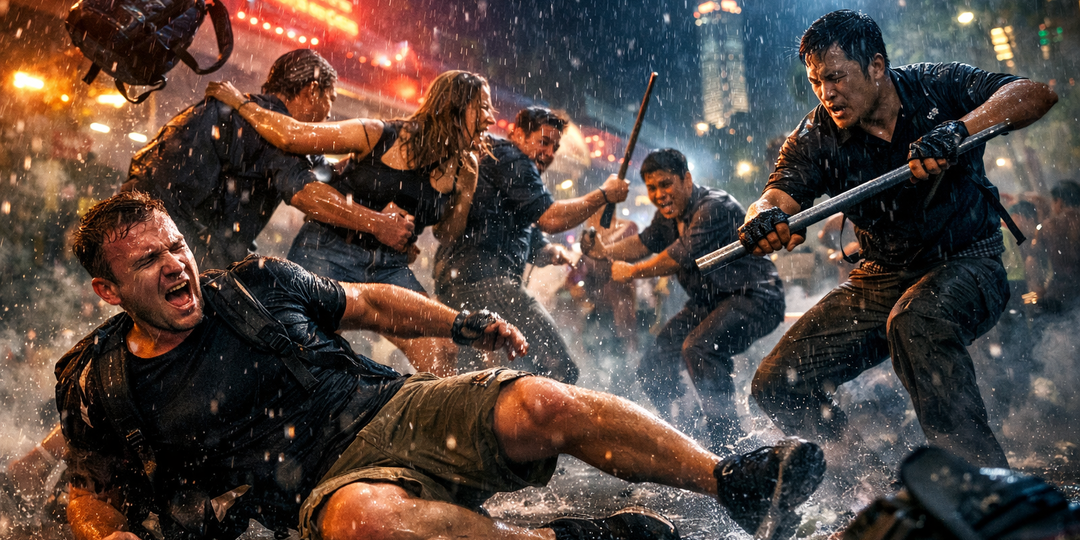 Шок! Русскоязычные туристы полезли в драку с вьетнамцами — рюкзак, прут и бильярдный кий в деле. Нячанг, Вьетнам