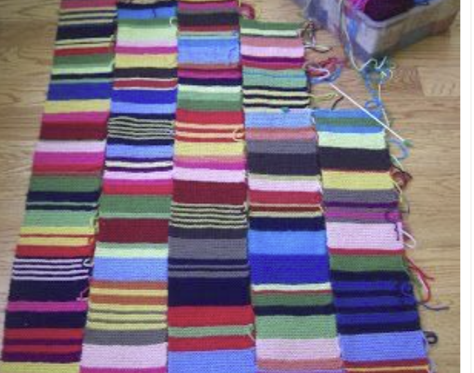 Плед из полос: просто, красиво, экономно!