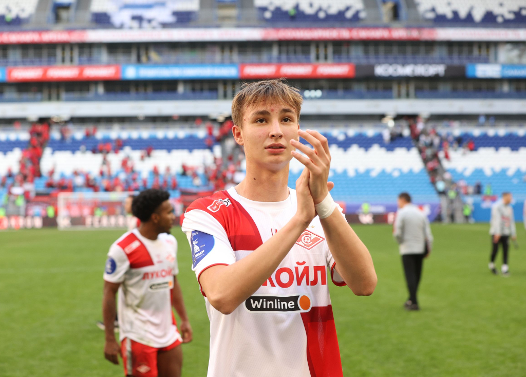 18-летний полузащитник футбольного клуба "Спартак" Никита Массалыга. Фото из интернета.