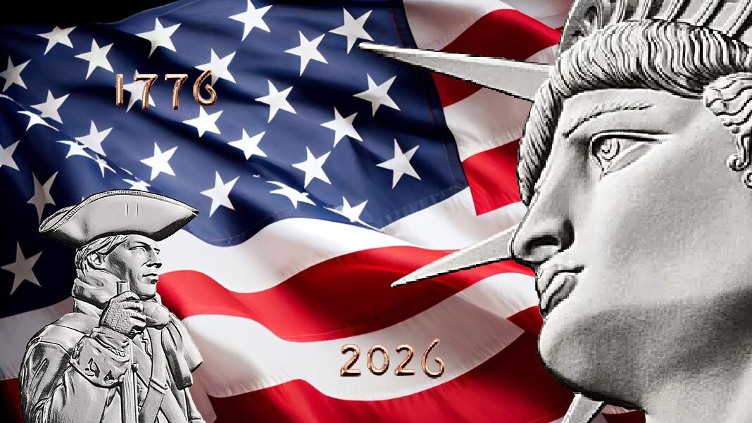 Коллаж из фрагментов изображений монет США чеканки 2026 года (C)