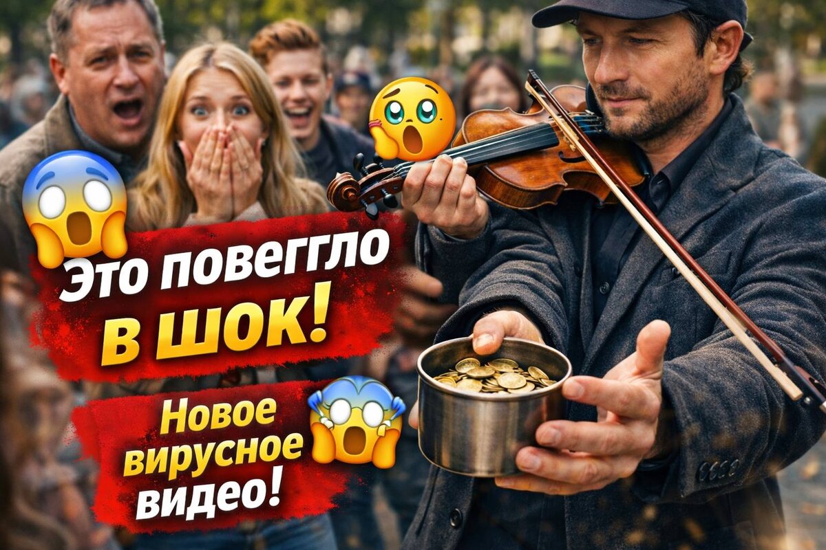 Музыкант в парке играет на скрипке 🎻, а у него… третья рука для денег?! 🤯 Люди в шоке!