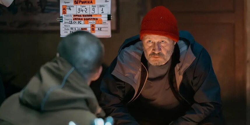    Артём Быстров и Олег Фомин на съёмках фильма "Вершина"."САШ МУВИ", "Ол Медиа Компани", START