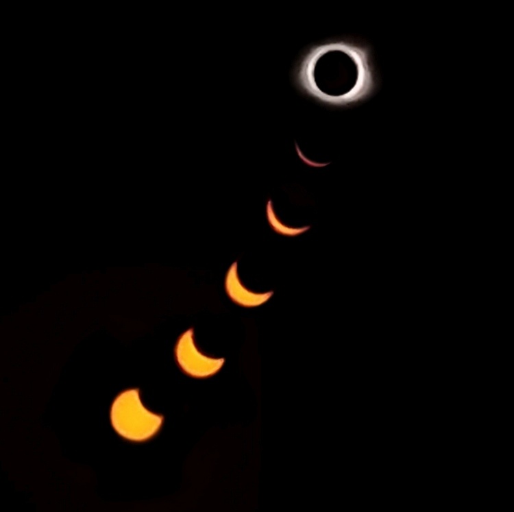  Ход части солнечного затмения летом 2017 года, изображение из открытых источников