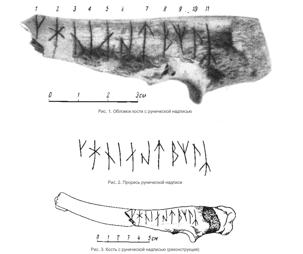 Свиная кость с рунами XI век