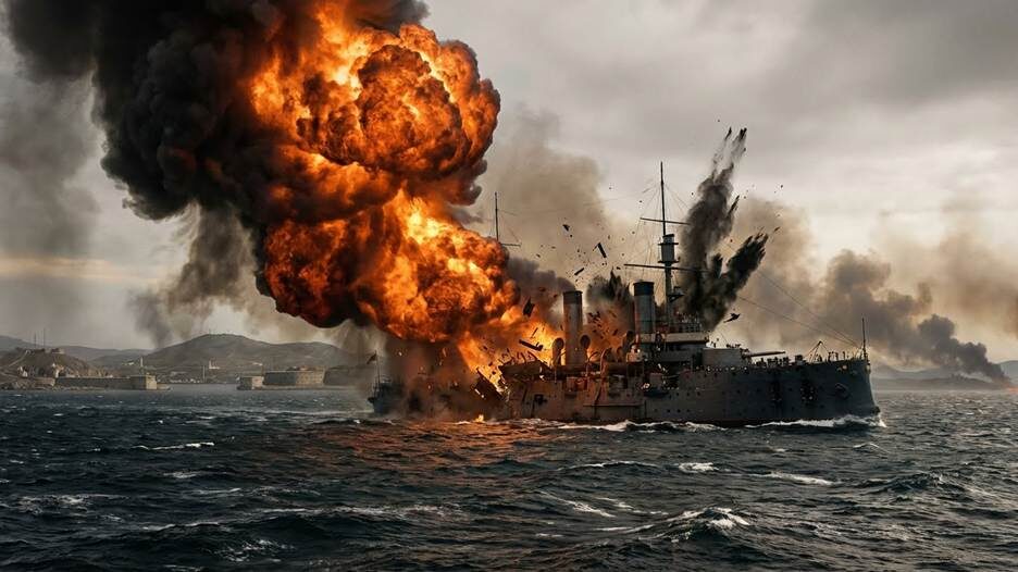 Броненосец «Петропавловск» ушел под воду всего за 110 секунд после взрыва мины. Спастись успели единицы.