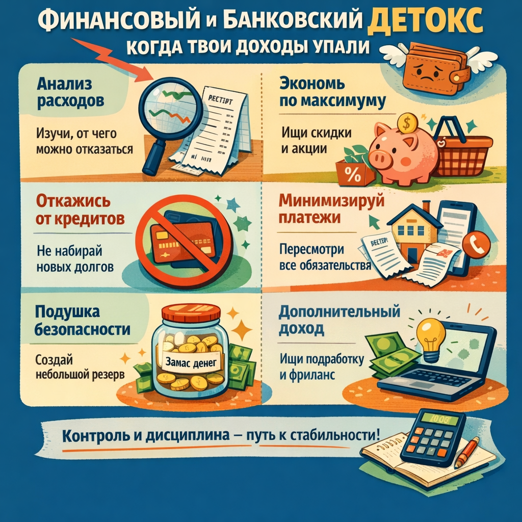 Доход упал на 30%: что делать? Антикризисный план для финансового детокса и «кредитных каникул» от банков