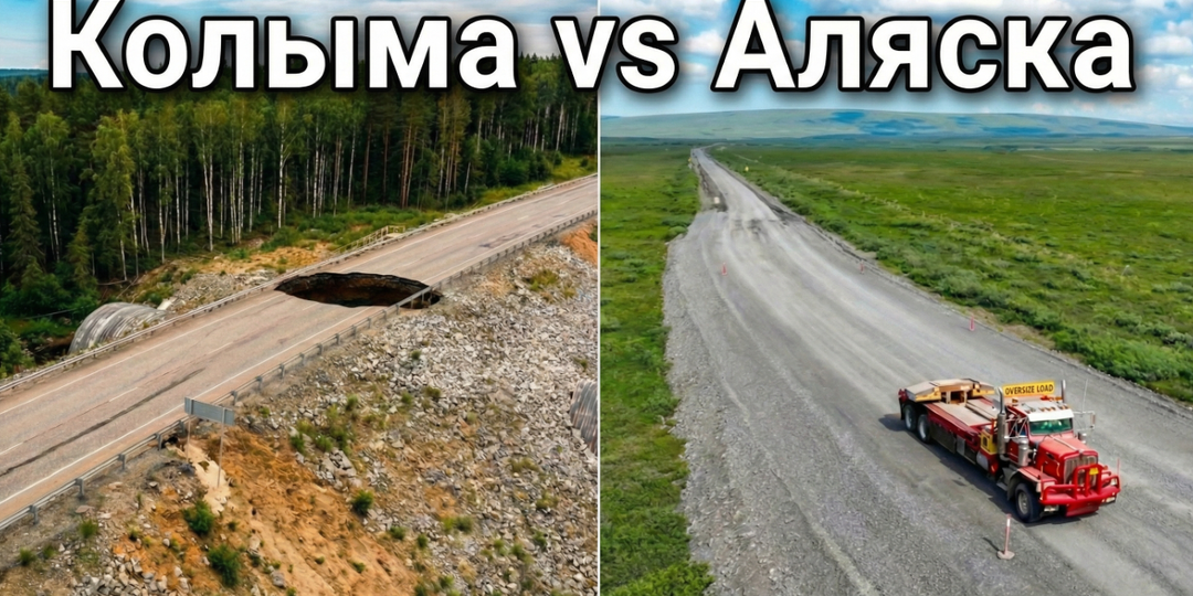 Сравнил трассы Колымы и Аляски: почему у них асфальт лежит 40 лет, а у нас тает весной