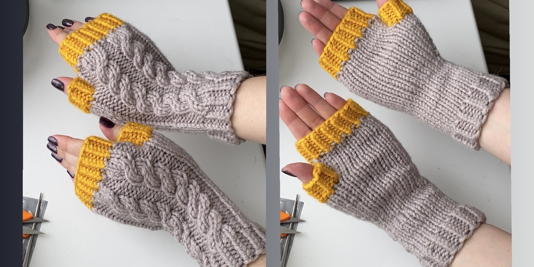 Описание варежки и митенки (4 вида)