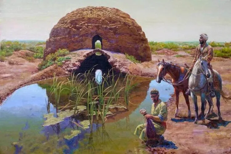 Художник Алишер Аликулов. “Сардоба. Водохранилище” / Источник: museum.satbayev.university

