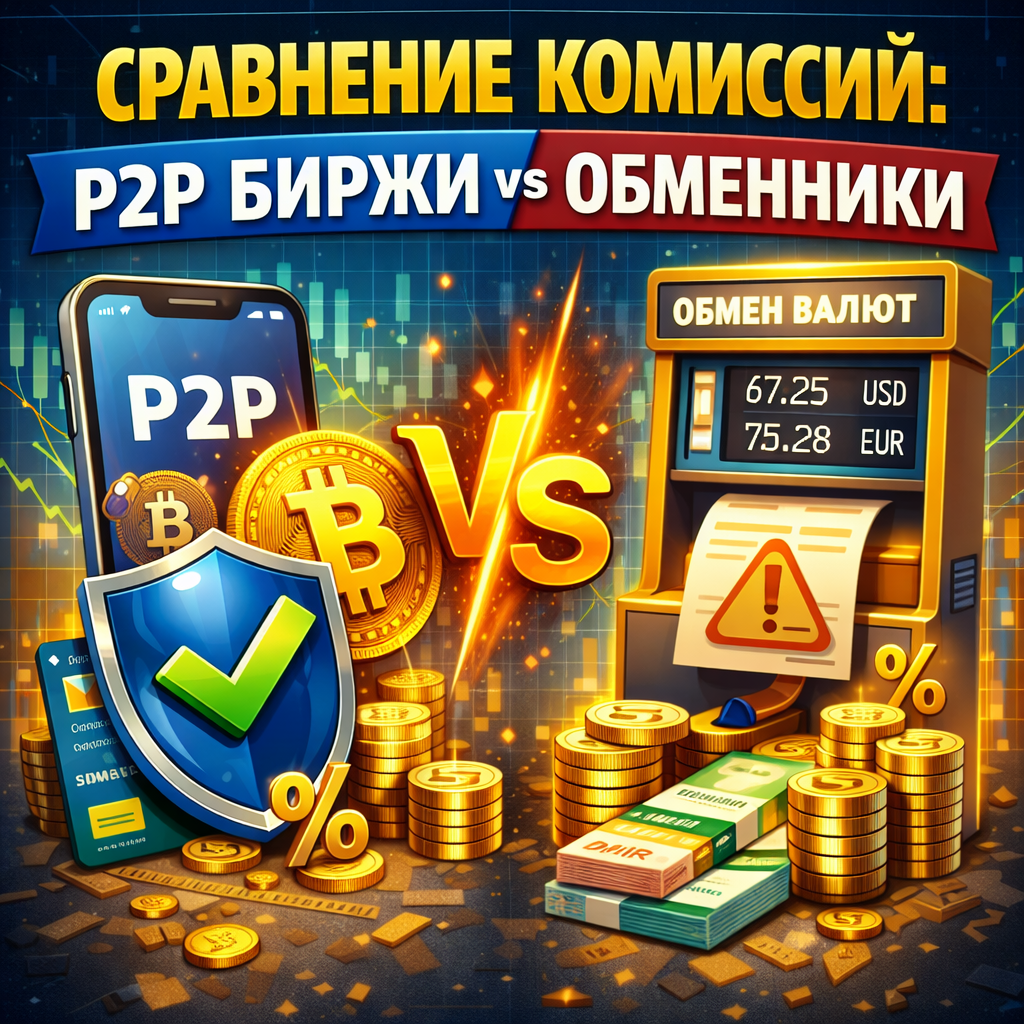 Сравнение комиссий: P2P биржи vs обменники