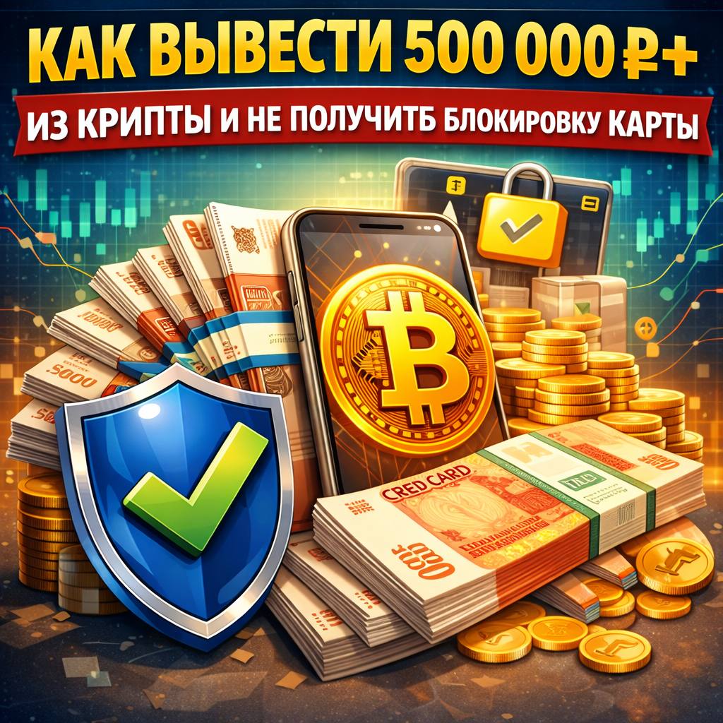 Как вывести 500 000 ₽+ из крипты и не получить блокировку карты