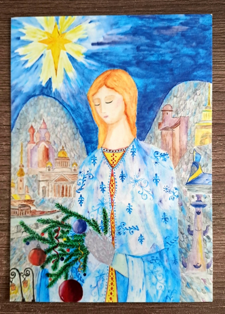 Открытка с рождественским сюжетом (фото автора)