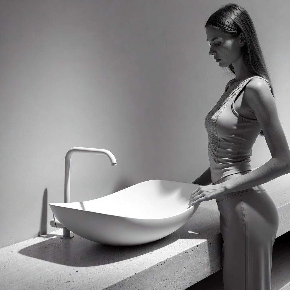 раковина в ванную из акрилового камня