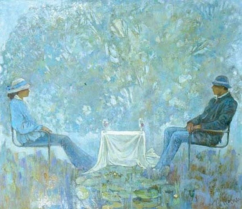 © Татьяна Лысак-Полищук. Дегустация. Холст, масло. 130 х 150 см. 2002.