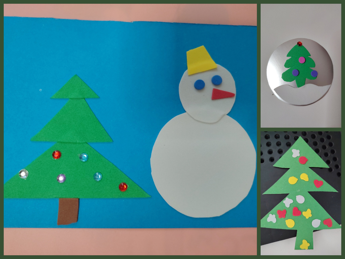 Простенький поделки, на которые как раз хватало усидчивости ребёнка. И то не всегда