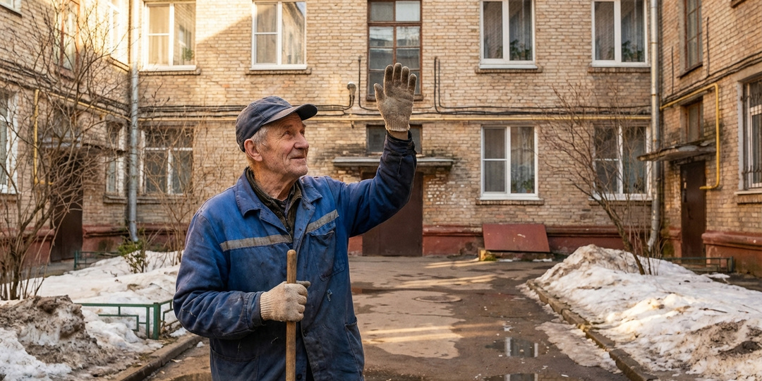 Дворник 15 лет подметал один двор и здоровался только с окнами третьего этажа. Жильцы менялись — он здоровался. Однажды ему помахали в ответ